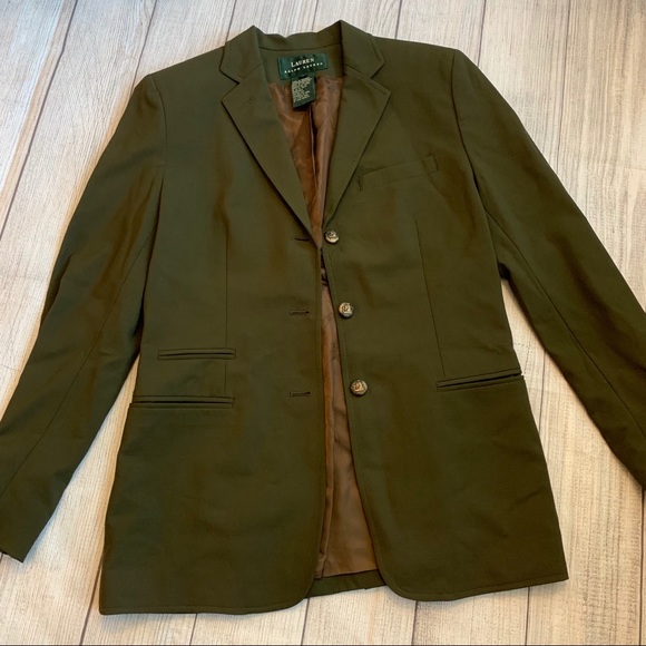 Lauren Ralph Lauren Jackets & Blazers - RALPH LAUREN Size 4 Wool Army Green Blazer
